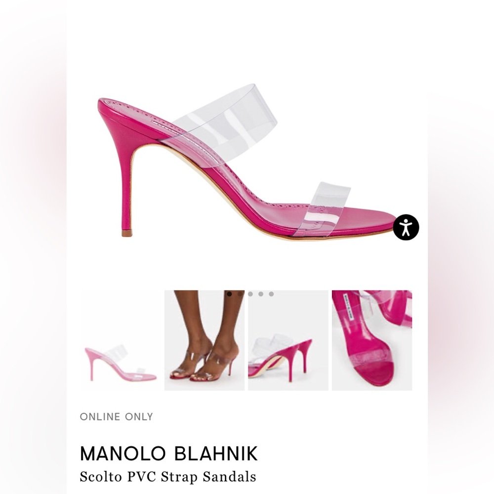 MANOLO BLAHNIK
Scolto PVC Strap Sandals
Pink size 6.5